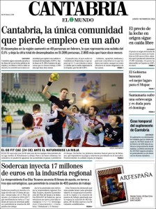 Última portada de EL MUNDO CANTABRIA / 3 de marzo de 2016