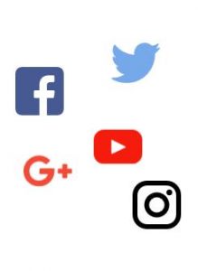 Logotipos de Facebook, Twitter, Google +, YouTube e Instagram - La dictadura del algoritmo