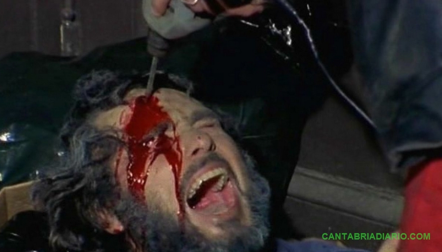 La sangrienta imagen de la carátula de "El asesino del taladro" (Abel Ferrara, 1976) por la cual la película sufrió censura y problemas de distribución