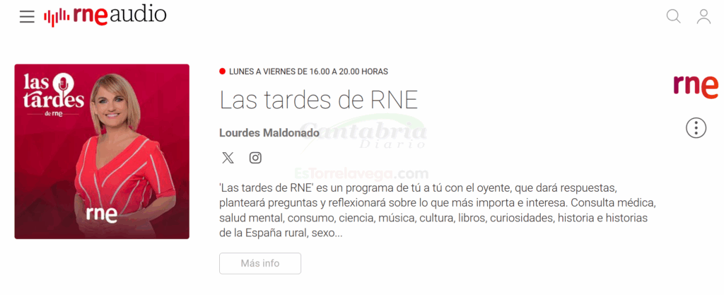 RNE, la radio de todos, fue clave durante el gran apagón que sufrió España-En la imagen Lourdes Maldonado, de "Las tardes de RNE", cuya información acompañó a millones de españoles durante el apagón eléctrico